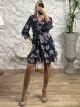 Mini Muslin Floral Dress-3108/Dark Blue