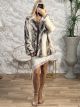 Double Colored Fur Coat/White