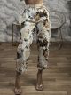 W-Floral Cotton Belt Pants-30749/Beige