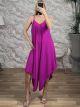 Sleeveless Asymmetrical Jumpsuit-82865/Magenta