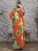 Viscose Tunic Maxi Dress/Orange-Lime