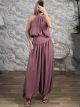 Balloon HalterNeck Top&Pants Set-10822/Dusty Pink