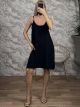 SilverBeads Straps Mini Dress-1054/Black
