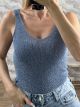 Knitted Lurex Top-8801/Indigo
