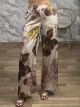 Satin Highwaist Pants-638215/Chocolat