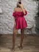 Strapless Satin Playsuit/Dark Fux