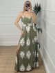 Backless Bow Dress Print/Khaki