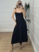 Midi Dress Buttons-Mono/Black