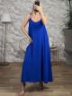 GoldBuckle Straps Maxi Dress/Royal Blue