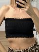 Wasp Nest Strapless Top/Black