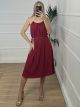 Braids Midi Dress/Burgundy