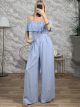 Viscose Ruffled Belt Jumpsuit/Ciel