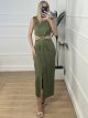 GLOW Cut Outs Golden Detail Dress/Khaki
