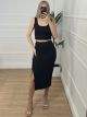 Ribbed Skirt + Free Top/Black