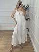 Pleated Dress-50652/White