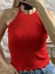Knitted Top ZicZac Shoulders/Red