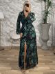 Maxi GoldenThread Buttons Dress/Black