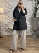 Quilted Oversized Hood Jacket/Black