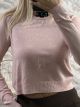 Strass Cropped Sweater-293/Pink