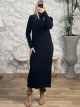 Knitted Maxi Braids Dress/Navy Blue