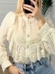 Lace and Pearls Shirt-New/Beige