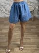 Soft Denim Cotton Strassed Shorts/Light Blue