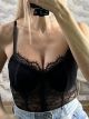 Corset Lace Top-6348/Black