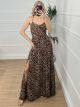 Animal Backless Bow Dress/Leo1