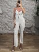 OpenCabbana Bow Jumpsuit-22606/White