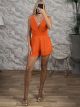 Polymorphic Muslin Playsuit-3859/Neon Orange