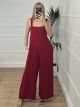 Back Bow Jumpsuit/Burgundy