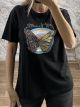 BUTTERFLY Strassed Cotton T-Shirt/Black