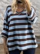 Striped Ve Cotton Top-25422/Ciel&Chocolat