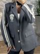 Σακάκι Oversized Ρίγα-30058/Grey