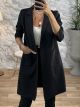 Σακάκι Suede Μακρύ-3058/Black