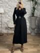 Golden Buttons Semizie Dress/Black