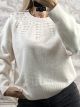 Pearls Knitted Sweater-6015/Vanilla