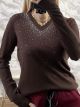 Strassed Ve Sweater-1757/Chocolat