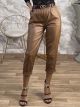 HighWaist Leather Belt Pants/Camel