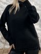 High Neck Sweater-7809/Black