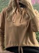 Cropped Cotton Sweatshirt/Camel