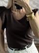 Ruffle Sleeves TShirt-1673/Chocolat
