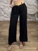 Highwaist Viscose Belt Pants-63183/Black