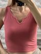 Rip Elastic Monochrome Top -121/Pink