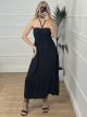 Maxi Casual Frill Dress/Black