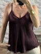 Satin Sleeveless Top-22943/Burgundy