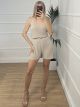 Lurex Shorts Set/Sand Beige