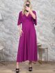 Plus Size WrapFront Midi Dress/Magenta