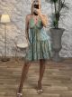 Silk Mini Openback Dress-Flowers-2514/N3