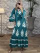 Maxi Viscose Tunik Dress-2548/Petrol